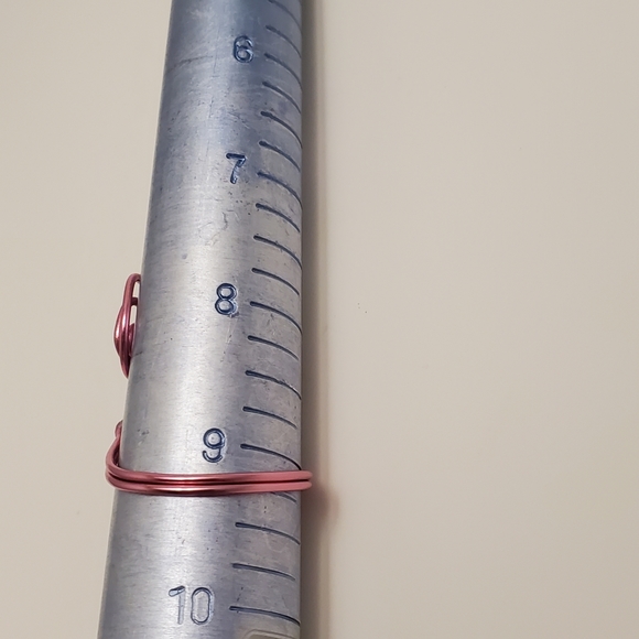 Pink wire bead ring - Picture 5 of 5